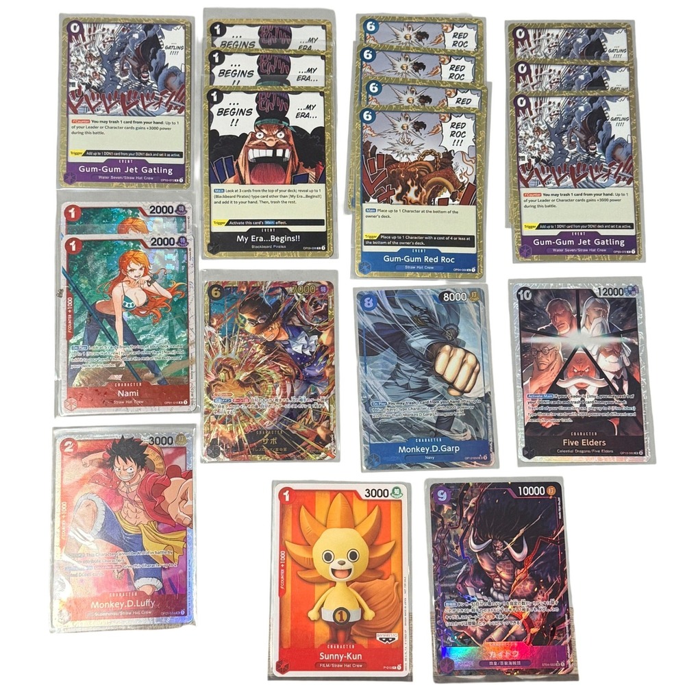 One Piece Card Game Sabo SR Parallel Nami Luffy Garp Five Elders Lot Mixed TCG